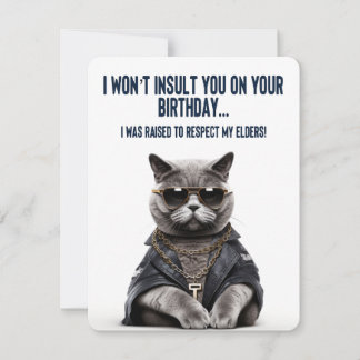 Tarjeta Festiva Cumpleaños feliz - Gangster Cat
