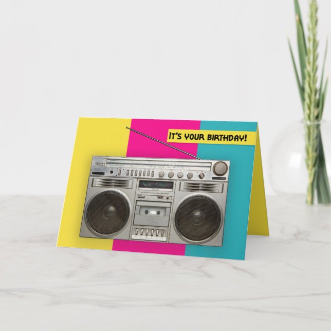 Tarjeta Festiva Cumpleaños Feliz Para Cualquiera Humor Retro De Bo (Anverso)