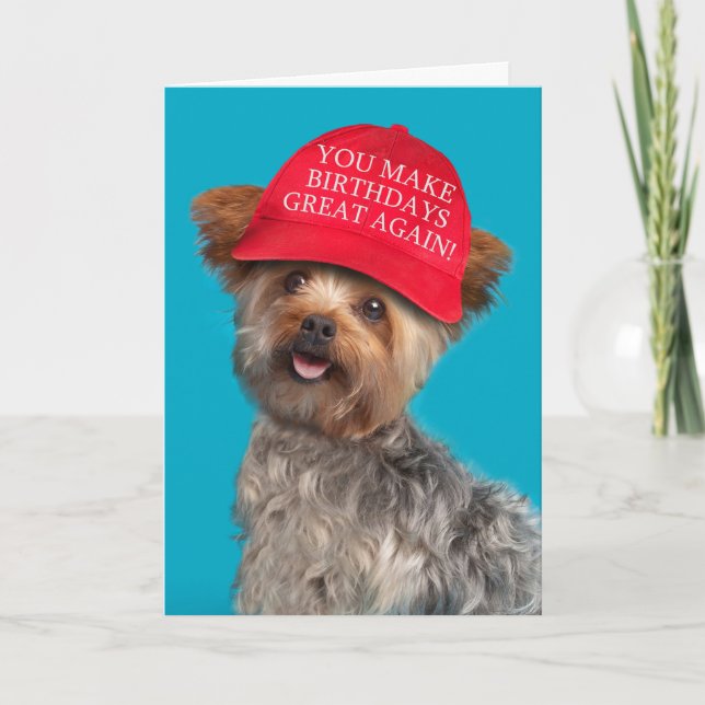 Tarjeta Festiva Cumpleaños feliz para cualquiera que sea Yorkie Do (Anverso)