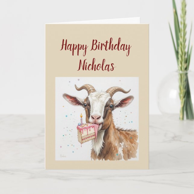 Tarjeta Festiva Cumpleaños gracioso a la vieja cabra favorita, hum (Anverso)