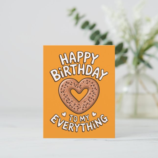 Tarjeta Festiva Cumpleaños Gracioso Para Novio De Comida Para Novi (Anverso de pie)