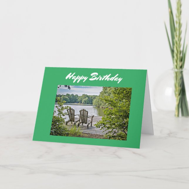 TARJETA FESTIVA **CUMPLEAÑOS PACÍFICOS EN EL LAGO** DESEO DE CUMPL (Anverso)