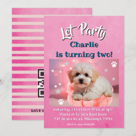 Tarjeta Festiva Cumpleaños Perro Vamos a la Fiesta 
