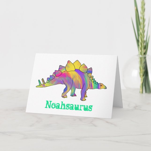 Tarjeta Festiva Cumpleaños Personalizado de los Dinosaurios Cute S (Anverso)