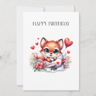 Tarjeta Festiva Cumpleaños piloto zorro