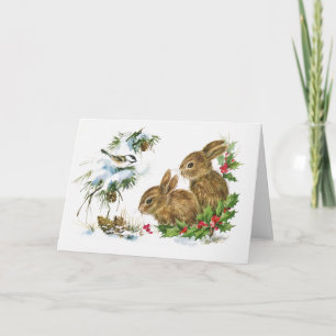Tarjeta Festiva Cuncos en la nieve de los Navidades