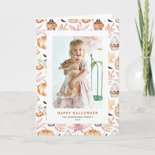 Tarjeta Festiva Cupcakes Cupcakes Spooky Pastel Felices Fotos de H (Anverso)