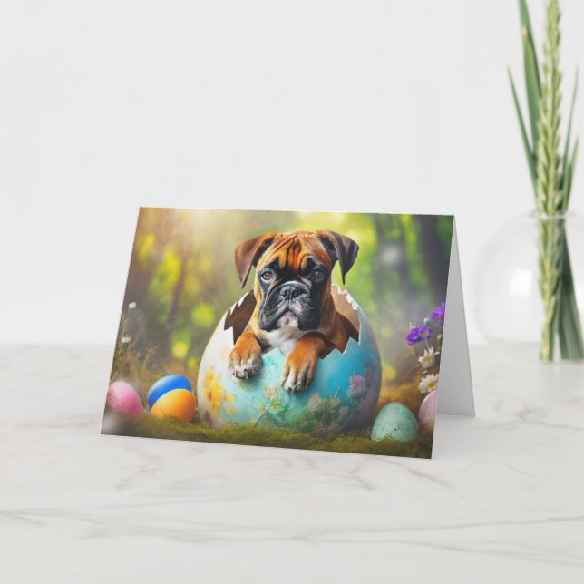 Tarjeta Festiva Cúper feliz de Easter Boxer (Anverso)