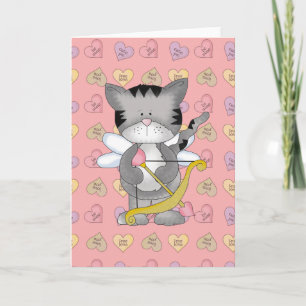 Tarjeta Festiva cupid kitty dulce amor valentino