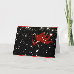 Tarjeta Festiva Cupid LOVE Valentine Card. Estrellas y flechas