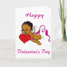 Tarjeta Festiva Cupido africano negro