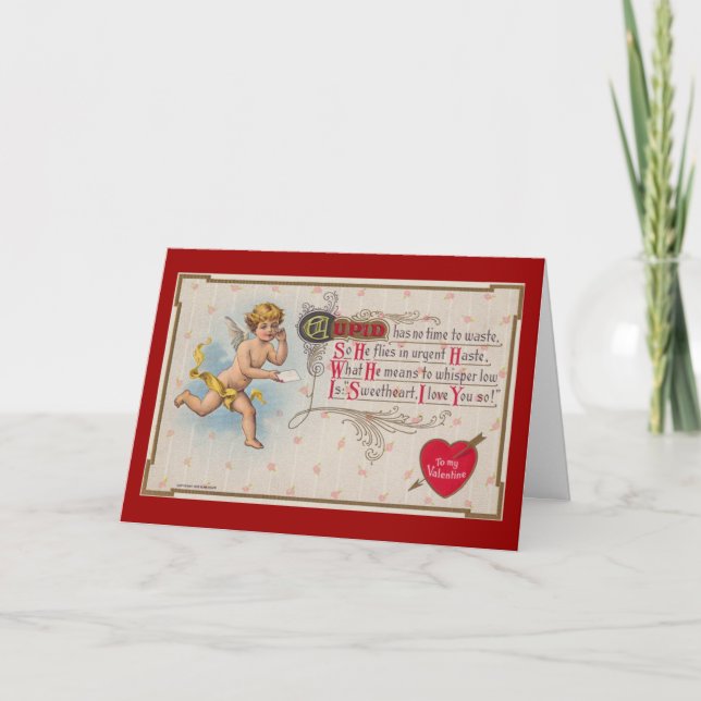 Tarjeta Festiva Cupido No Tiene Tiempo Para Desperdiciar - Valentí (Anverso)