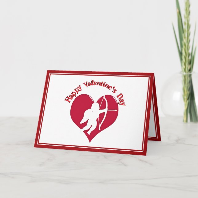 Tarjeta Festiva Cupido para el Día de San Valentín (Anverso)