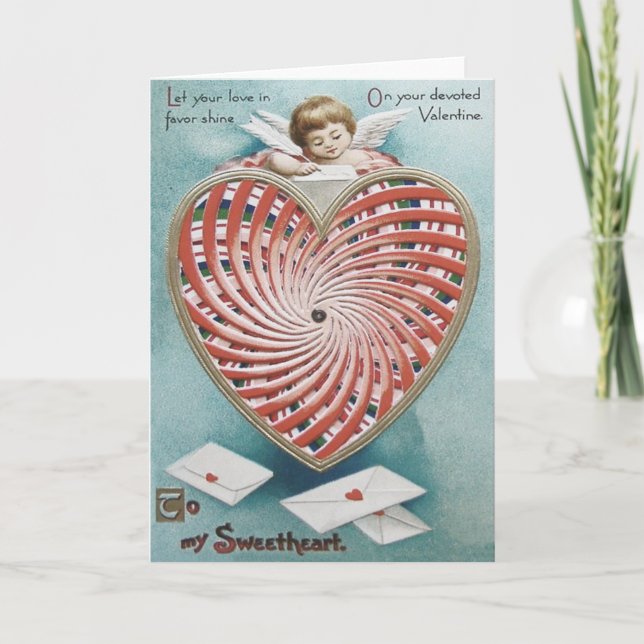 Tarjeta Festiva Cupido Querubín Ángel Caleidoscopio (Anverso)