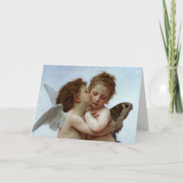 Tarjeta Festiva Cupido y psiquis como niños Valentín