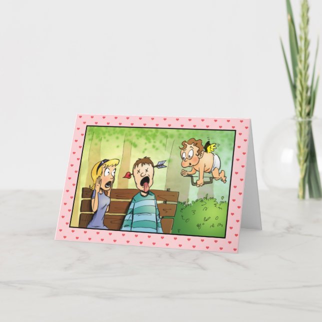 Tarjeta Festiva Cupid's Arrow Valentine (Anverso)