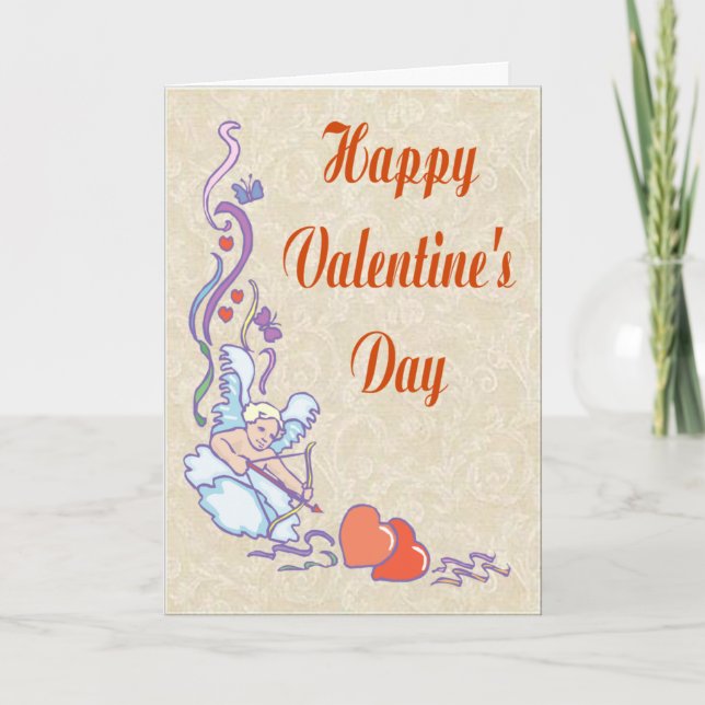 Tarjeta Festiva Cupids Love Valentine Card (Anverso)