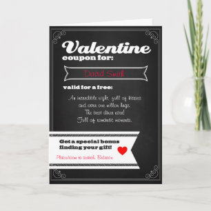 Tarjeta Festiva Cupón gratis de San Valentín