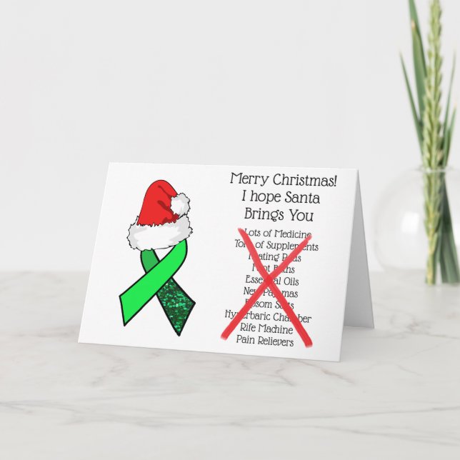 Tarjeta Festiva Curación de la enfermedad de Lyme navideña (Anverso)