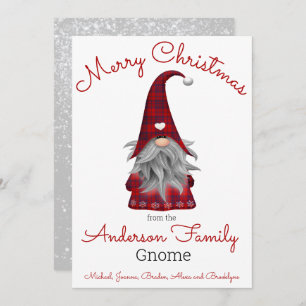 Tarjeta Festiva Curioso Gnome personalizado del elfo navideño