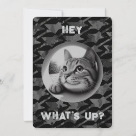 Tarjeta Festiva Curioso qué pasa con el gato animal cita lo perfec