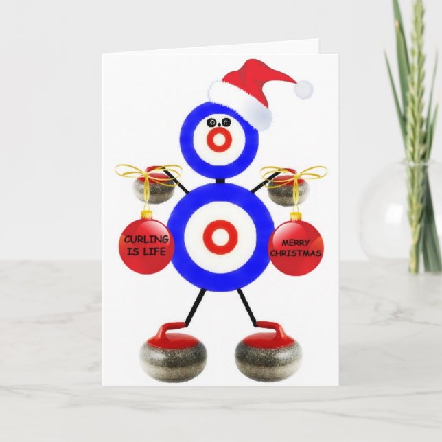 Tarjeta Festiva Curling Navidades (Anverso)