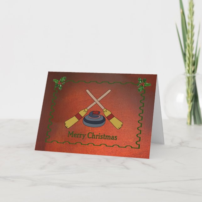Tarjeta Festiva Curling Navidades (Anverso)