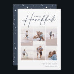 Tarjeta Festiva Cursiva esbozada 6 Collage de fotos Hanukkah<br><div class="desc">Comparte alegría con estas modernas tarjetas de vacaciones de Hanukkah con 6 de tus fotos favoritas en un diseño de collage de cuadrícula. "Happy Hanukkah" aparece en la parte superior del clásico guión cursivo en serif y en un guión casual a mano. Personalice con su apellido y el año en...</div>
