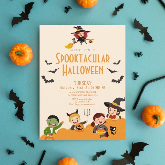 Tarjeta Festiva Curso niño boo Spooktacular Halloween (Subido por el creador)
