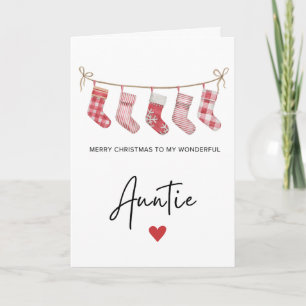Tarjeta Festiva Curta Feliz Navidad, tía doblada