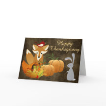 Curte Fox Woodland Animals Golden Thankding