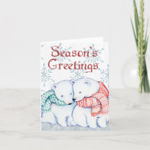 Curte Polar Bears Seasons Saluda a los Navidades