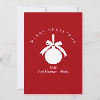 Tarjeta Festiva Custom christmas rich red white rustic ornament