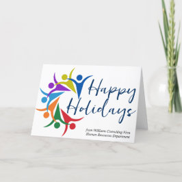 Tarjeta Festiva Custom Company Rainbow Human Resources Dept Folded