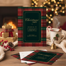 Custom Elegant Tartan Plaid  Christmas RSVP