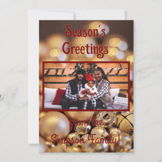 Tarjeta Festiva Custom Family Photo Christmas Card