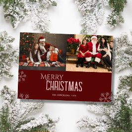 Tarjeta Festiva Custom family photo elegant modern christmas Card