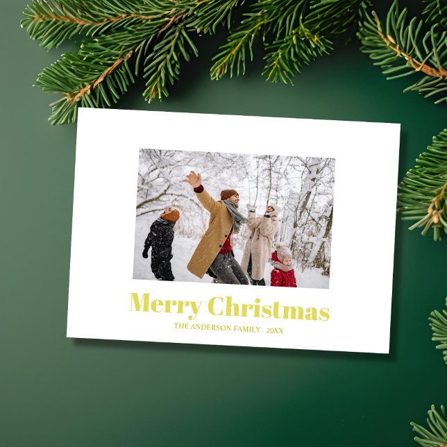 Tarjeta Festiva Custom family photo elegant modern christmas  Card (Subido por el creador)