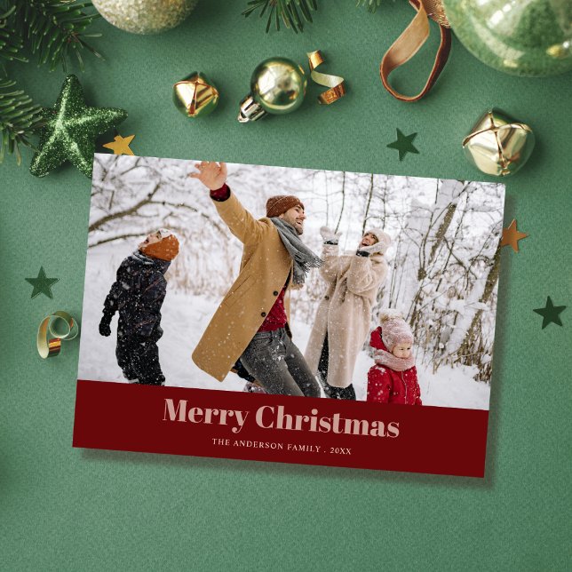 Tarjeta Festiva Custom family photo elegant modern christmas  Card (Subido por el creador)
