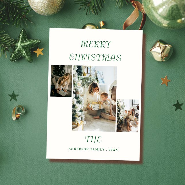 Tarjeta Festiva Custom family photo merry christmas Card (Subido por el creador)