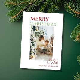 Tarjeta Festiva Custom family photo unique merry christmas Card