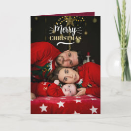 Tarjeta Festiva Custom family photos merry christmas Card