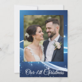 Tarjeta Festiva Custom First Christmas Photo Card for Couples