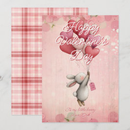 Tarjeta Festiva Custom Message bunny Animal Valentines Day