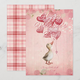 Tarjeta Festiva Custom Message Duck Animal Valentines Day