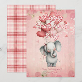 Tarjeta Festiva Custom Message Elephant Animal Valentines Day