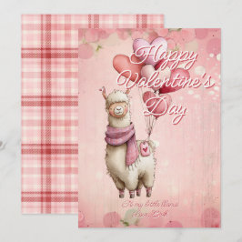 Tarjeta Festiva Custom Message Llama Animal Valentines Day