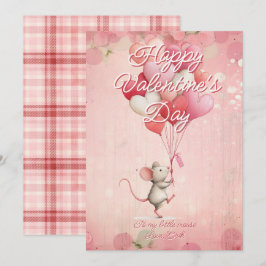 Tarjeta Festiva Custom Message Mouse Animal Valentines Day