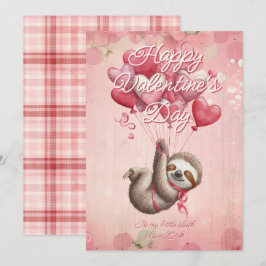 Tarjeta Festiva Custom Message Sloth Animal Valentines Day