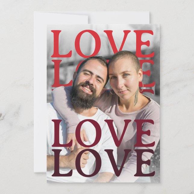 Tarjeta Festiva Custom Minimalist Modern Valentines Card, Love  (Anverso)